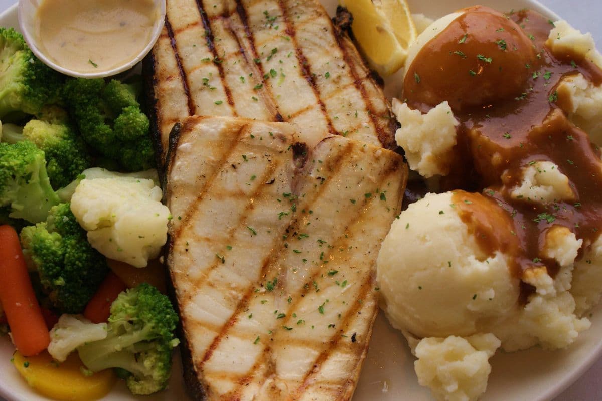 Grilled Halibut Steak only 9oz