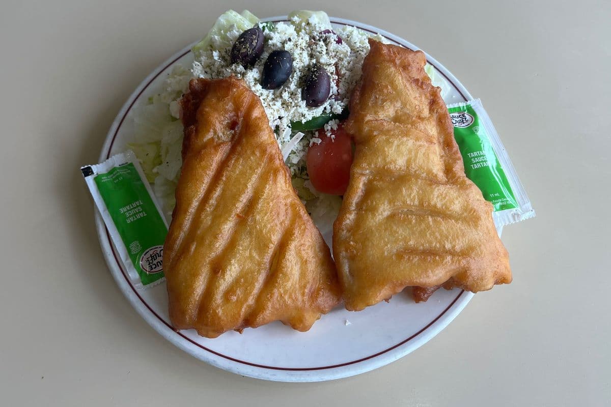 Cod Fish and Greek Salad