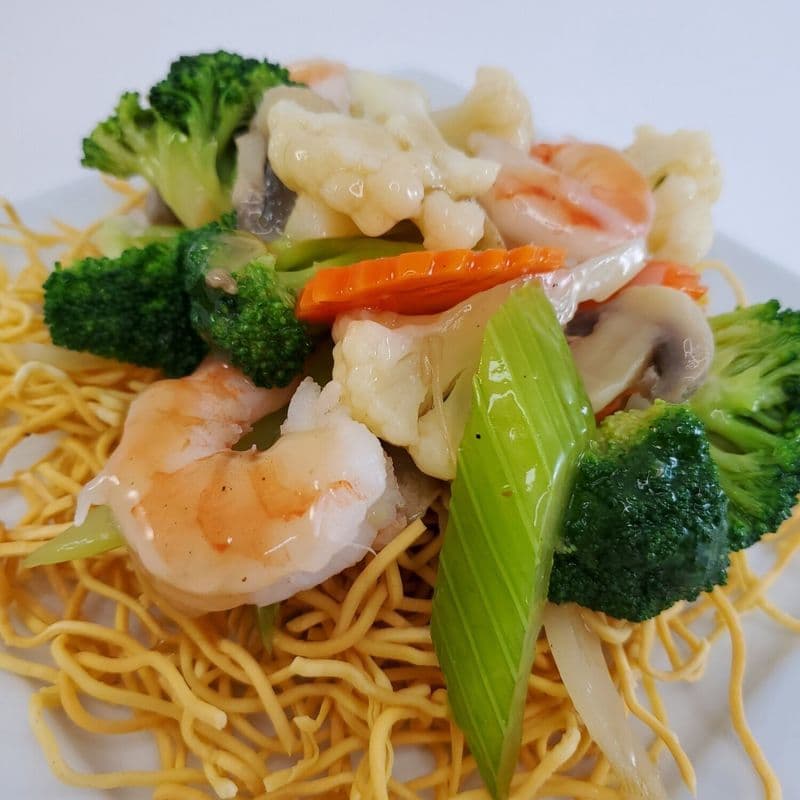 Légumes sautés aux crevettes