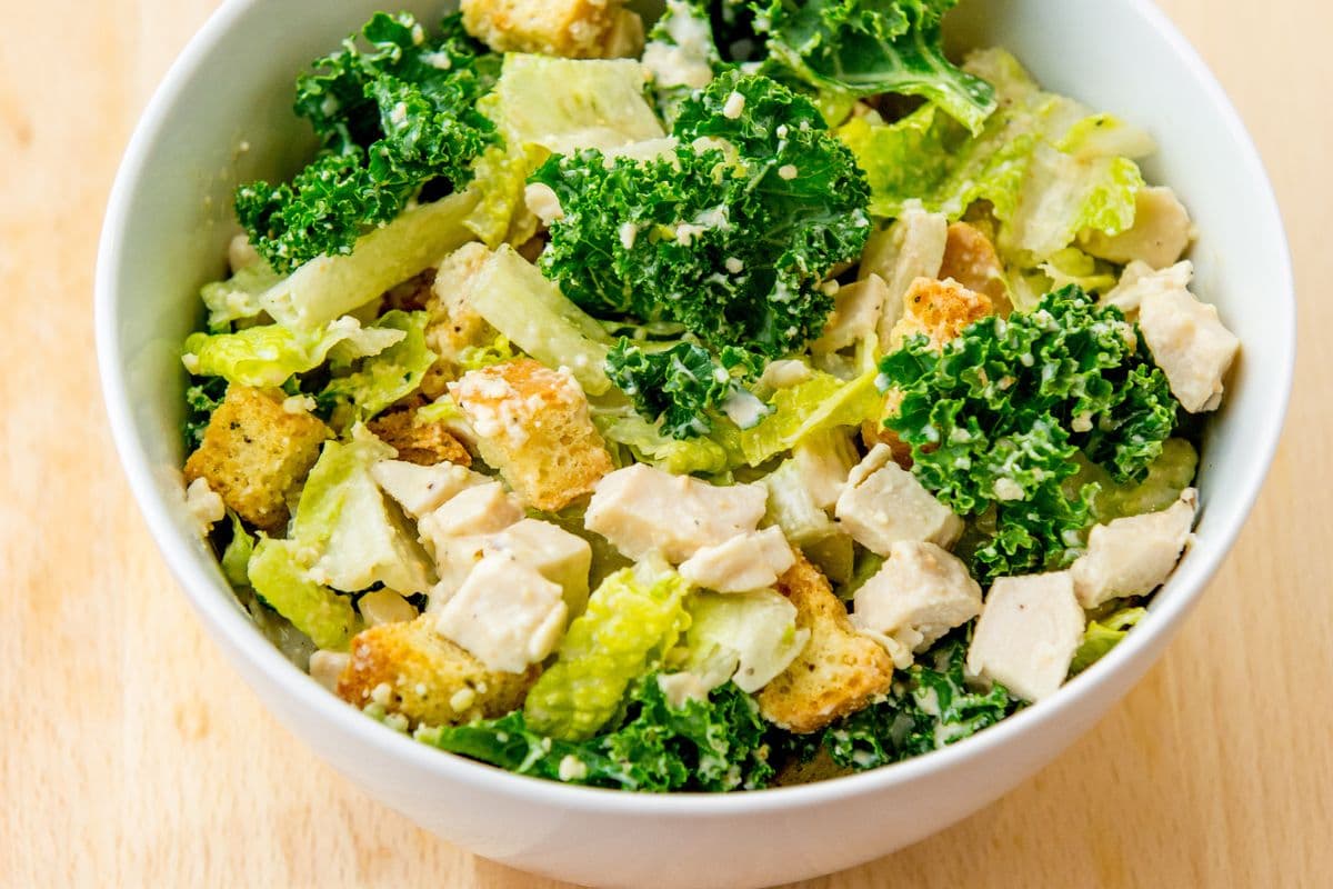 Kale Chicken Caesar Salad