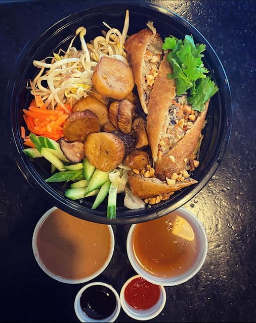 King Oyster Mushroom and Spring Roll Bowl