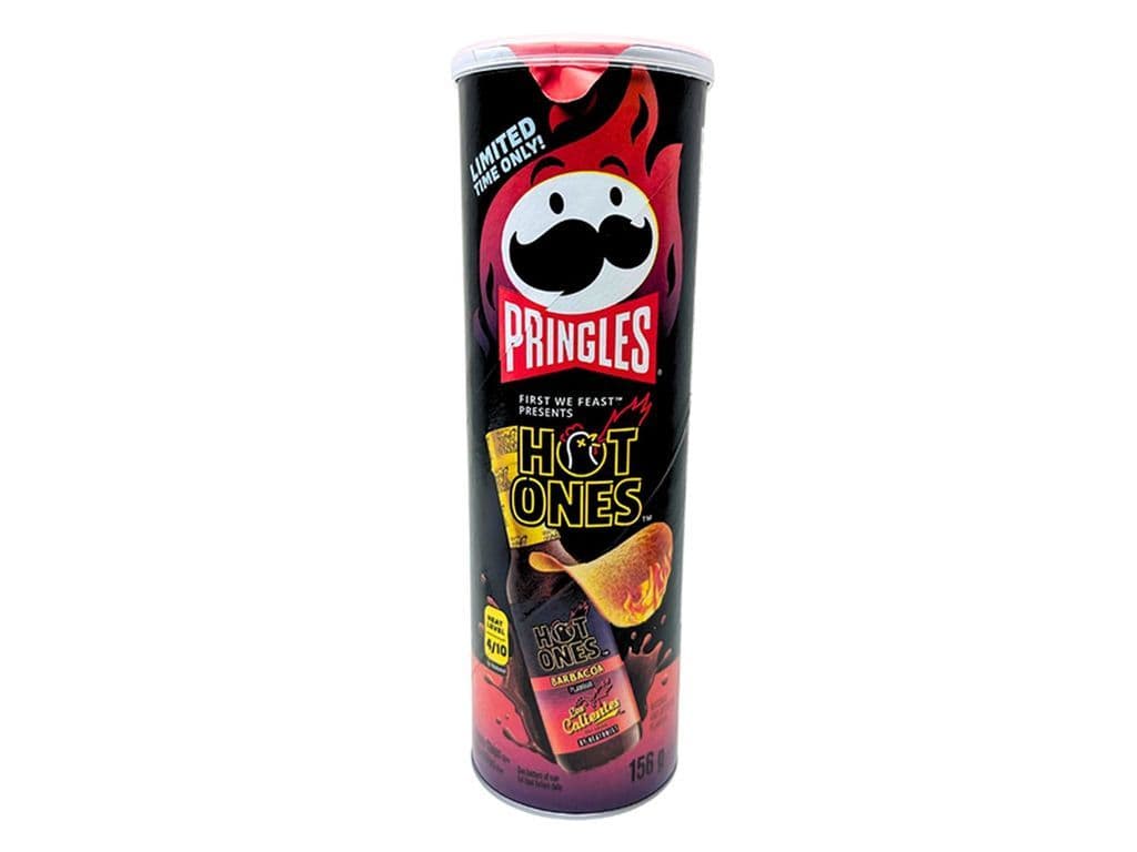 Pringles Hot Ones Barbacoa Hot Sauce Stacked Potato Chips 158g