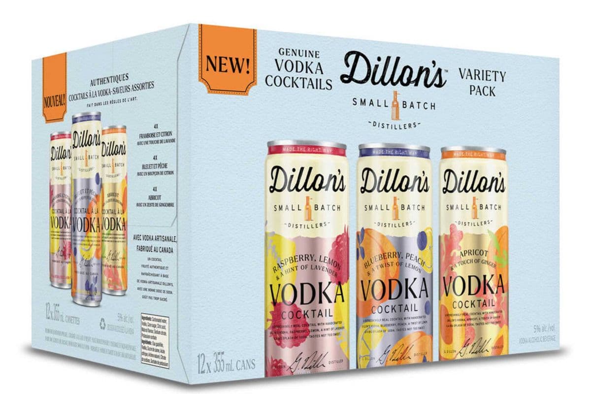 DILLON'S VODKA COCKTAILS VARIETY PACK(12 PACK) (1 x 12 PACK CAN - 355ML)