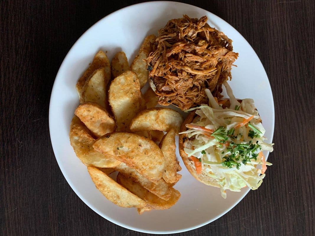 Pulled Pork Sammy & Wedge Fries