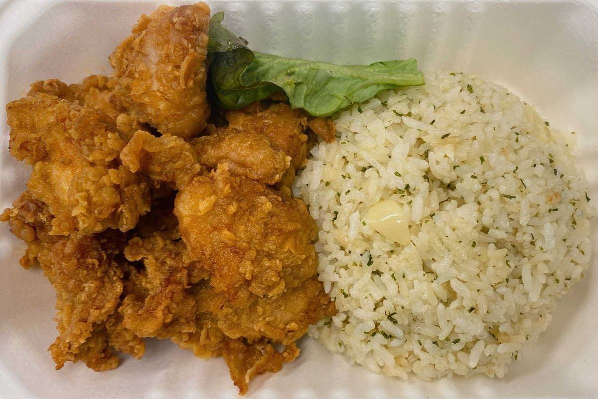 Garlic Butter Fried Rice & Fried Chicken