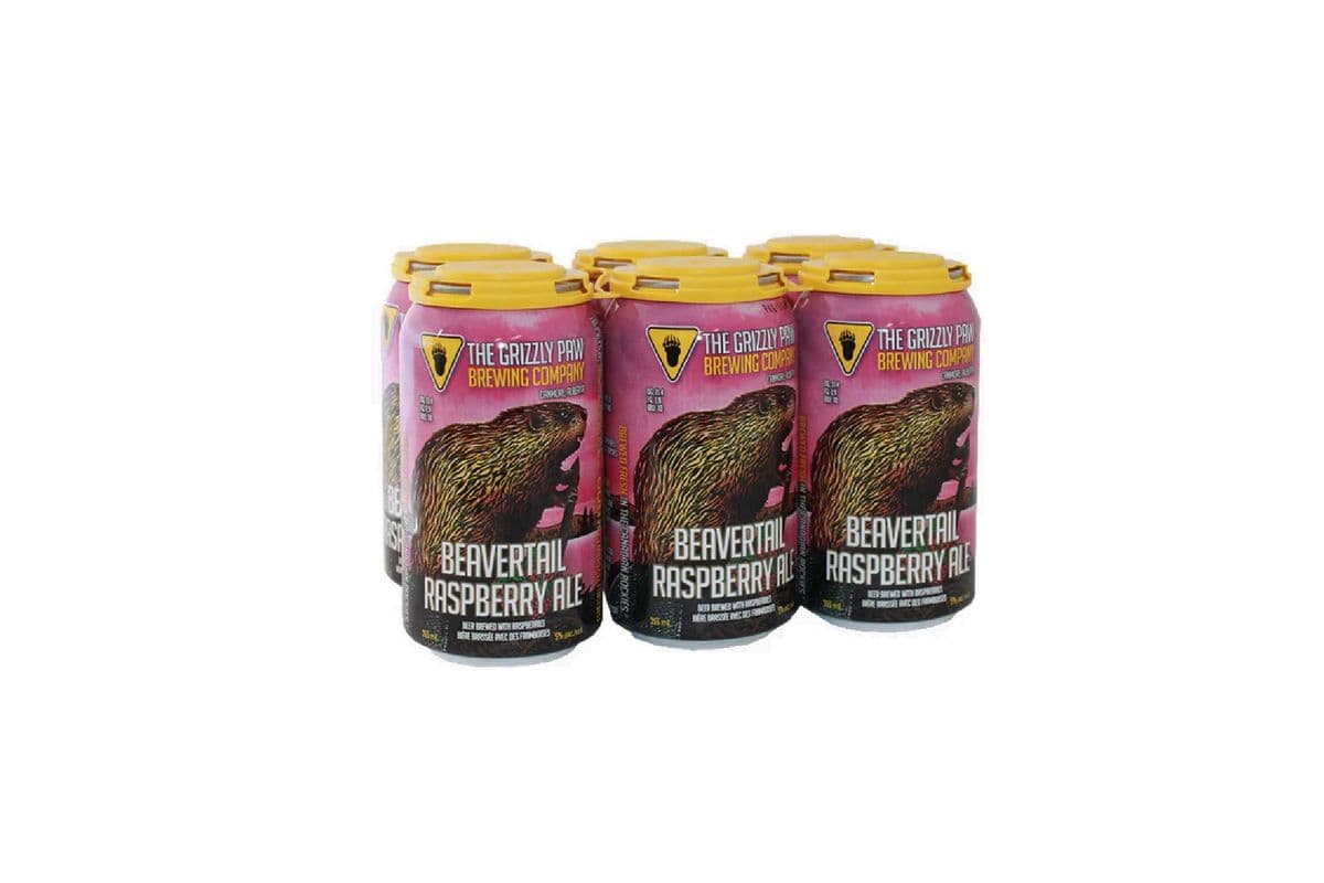Grizzly Paw Beavertail Raspberry Ale (6 x 355 ml Cans)