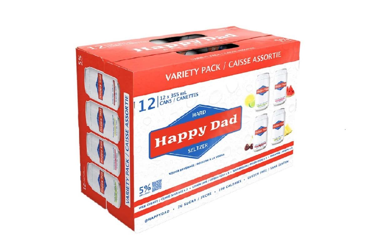 Happy Dad Hard Seltzer Variety Pack (12 Pack Cans) (12 x 355 ml)