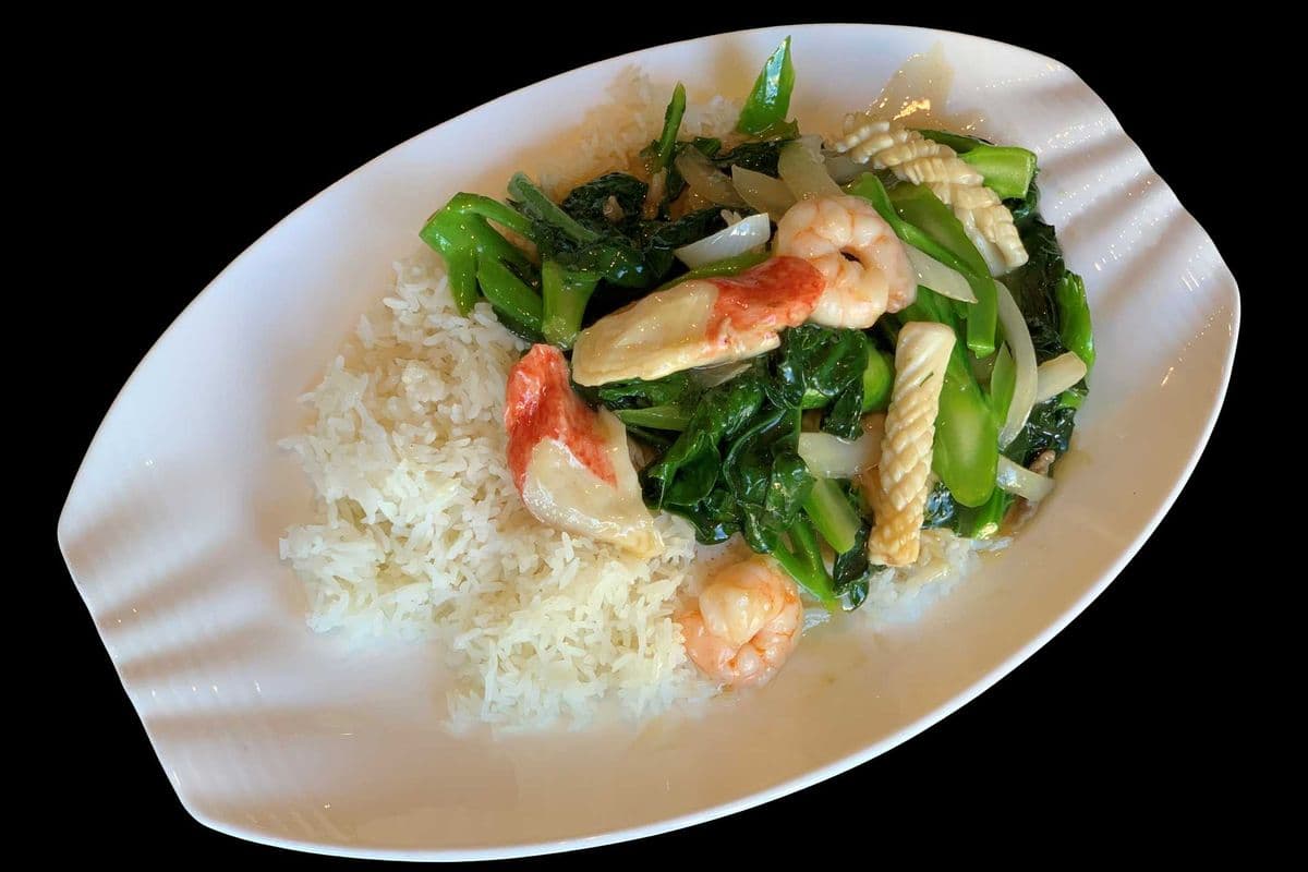 79. Fried Gai Lan with Seafood