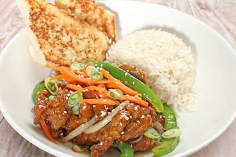 Ginger Beef Rice Bowl