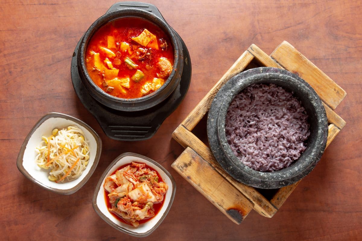 Combination Soon Tofu and Hot Stone Pot Rice