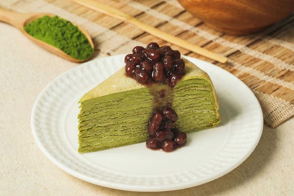 Matcha Red Bean Mille Cake