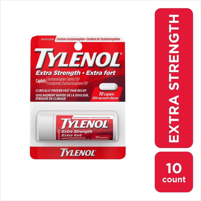 Tylenol Caplets Extra Strength Vial (10 ct)