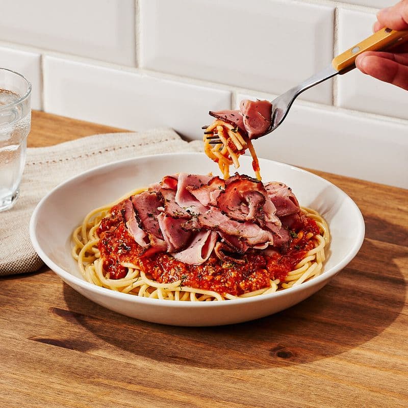 Spaghettini à la viande fumée de porc / Pork Smoked Meat Spaghettini