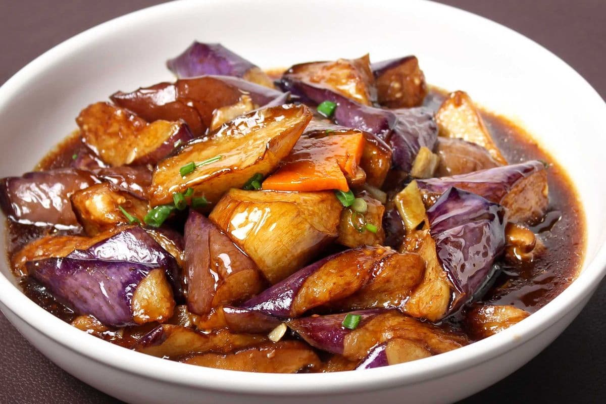 鱼香茄子饭（非油炸版） stir-fry eggpants with homemade sauce rice bowl
