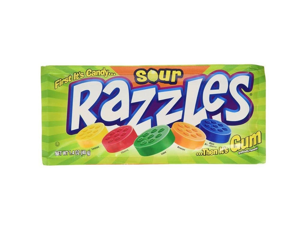 Razzles Sour Candy Gum