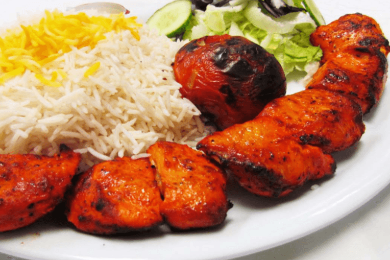 10. Spicy Chicken with Rice and Salad