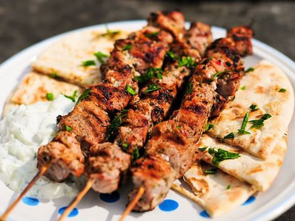 Combo Souvlaki (One Chicken / One Pork)
