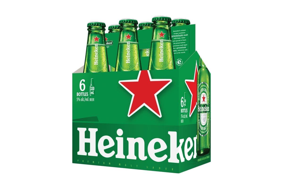 Heineken Lager 77629 (6 x 330ml Bottles)