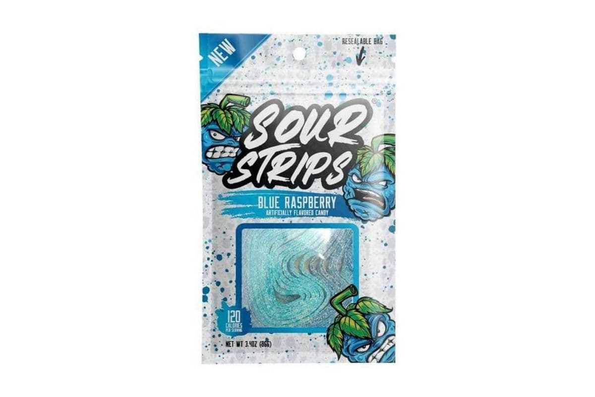 Sour Strips Blue Raspberry Candy