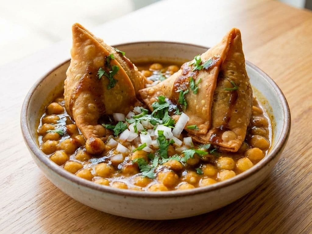 Samosa Channa Chaat → Loaded Samosa Chickpea Bowl