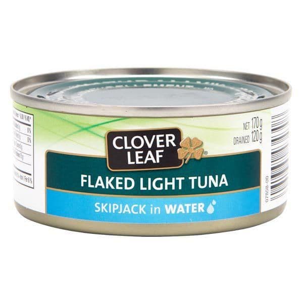 Clover Leaf Thon Pale en morceaux Dans L'Eau 170g / Clover Leaf Flaked Light Tuna in Water 170g