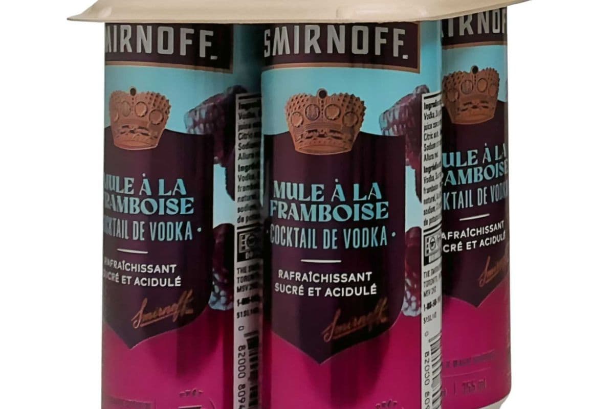 (NEW) SMIRNOFF RASPBERRY MULE VODKA COCKTAIL 4X355ML (4 x 355ML)