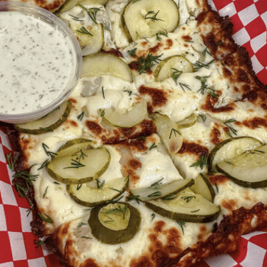 Gluten Free Deep Dish Pickle Garlic Fingers / Gluten Free Deep Dish Pickle Garlic Fingers