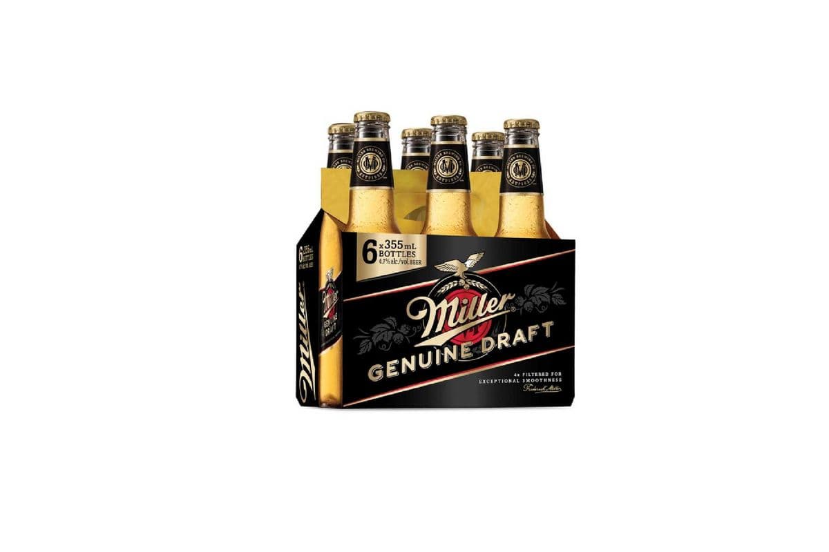 Miller Genuine Draft (6 x 355ml bottles)