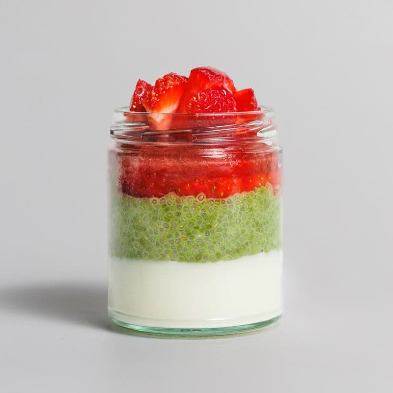 Matcha Strawberry Chia Parfait