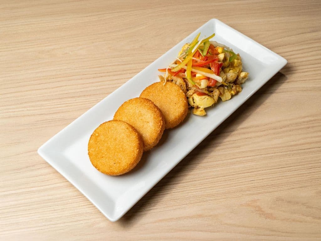 Bammy with Ackee & Salted Cod Fish