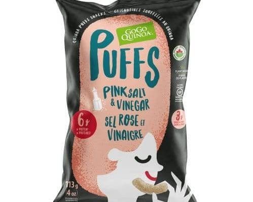 GOGO QUINOA ORGANIC PINK SALT & VINEGAR PUFFS 113G