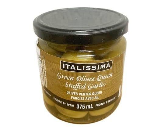 ITALISSIMA GREEN OLIVES STUFFED GARLIC 375ML