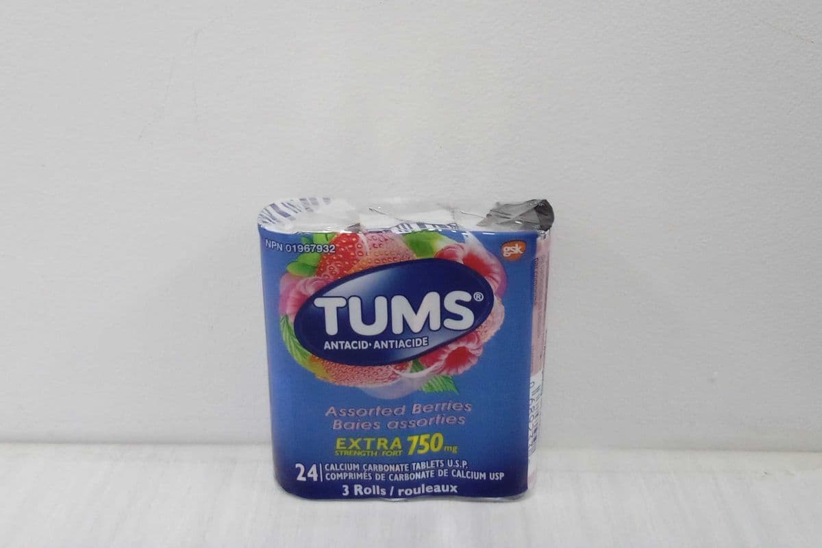 Tums Extra Strength Three × Single Rolls (24 Tabs)
