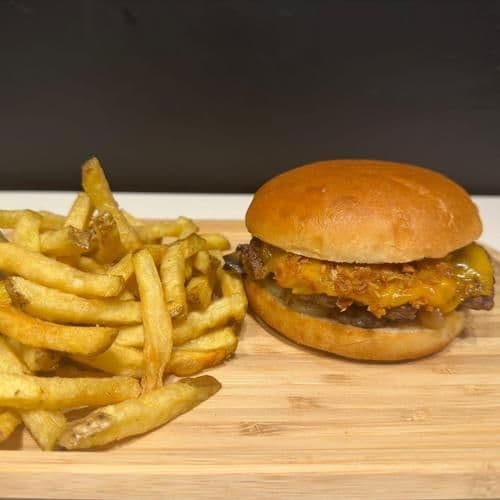 .American (Single) + Fries (Small).