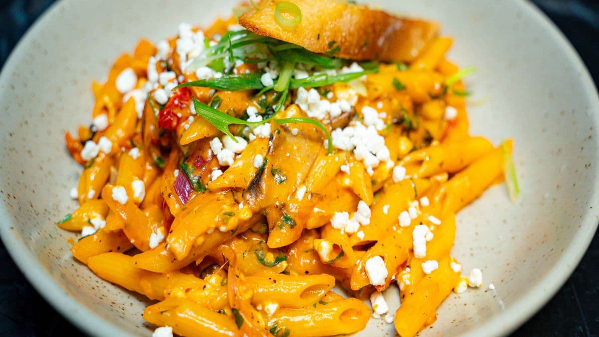 Spinach and Goat Cheese Penne