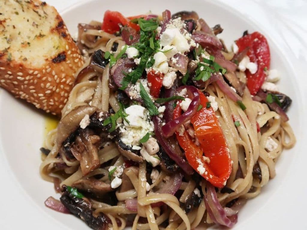 Feta & Mushroom Linguine