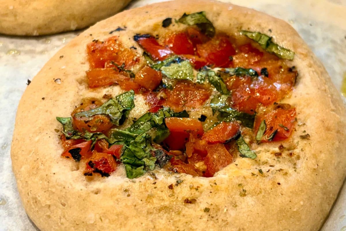 NEW! Herbed Tomato & Roasted Veggie Flat Bread (Gluten Free Friendly & Vegan)