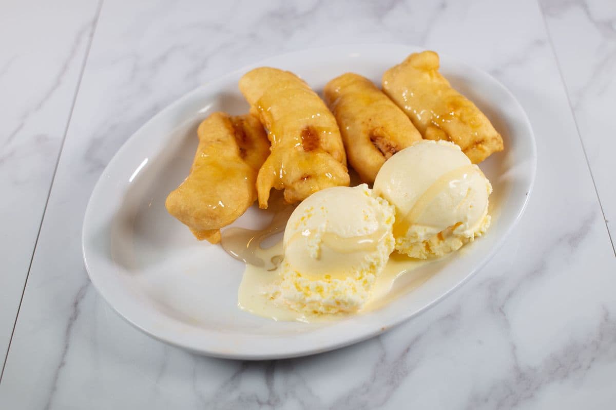 79. Banana Fritter with Vanilla Ice Cream