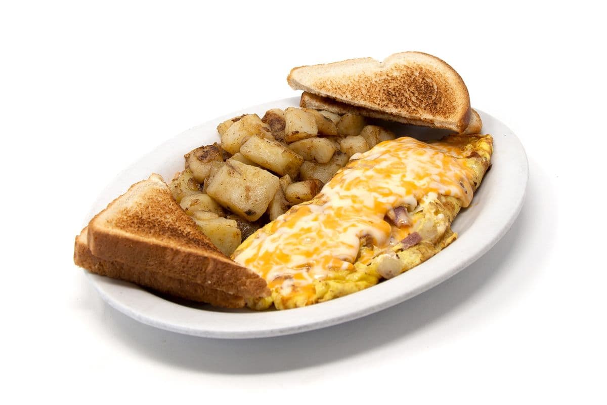 Western Ham And Onion with Cheese Omelette