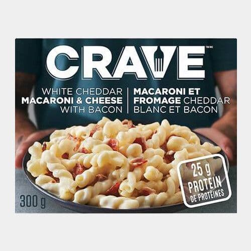 Crave Macaroni et fromage cheddar blanc et bacon (300g) / Crave White Cheddar Mac & Cheese with Bacon Frozen (300g)