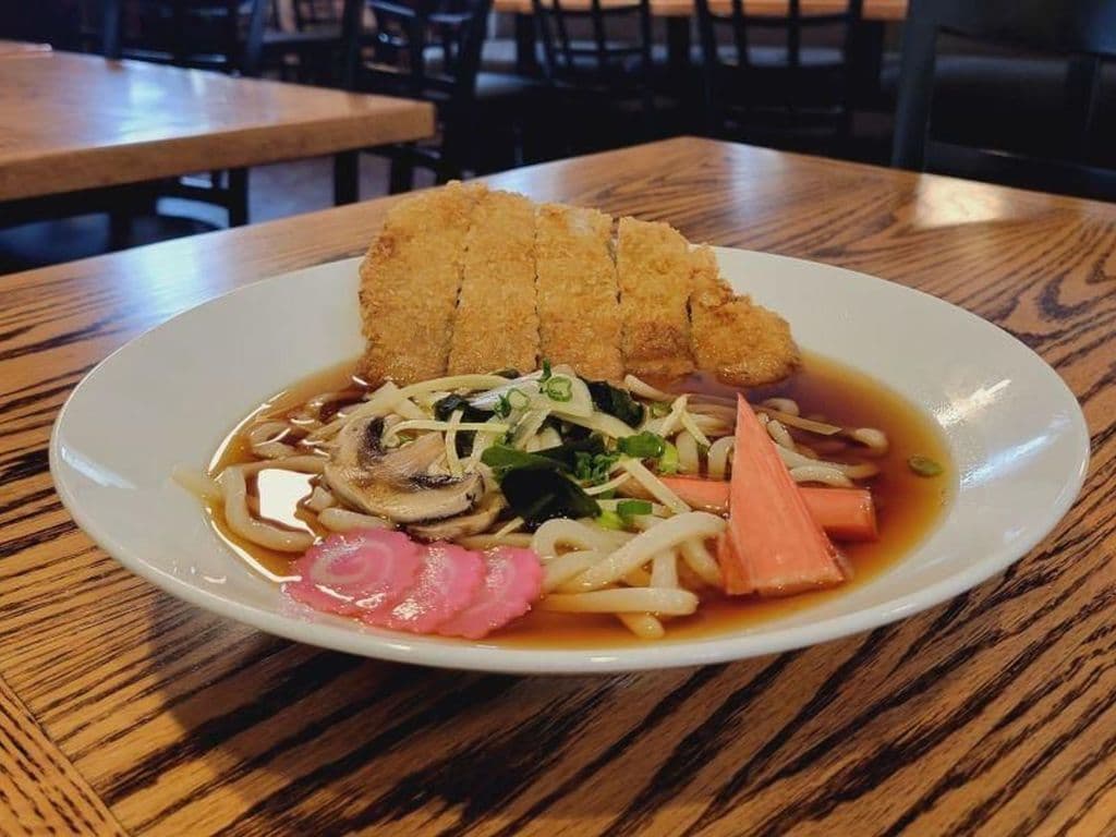 Cutlet udon soup