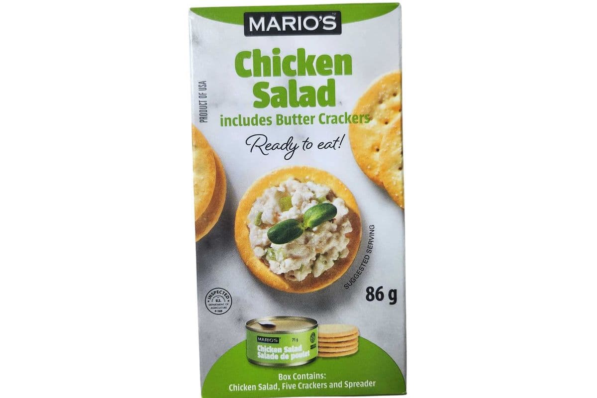 Mario's Chicken Salad Includes Butter Crackers
