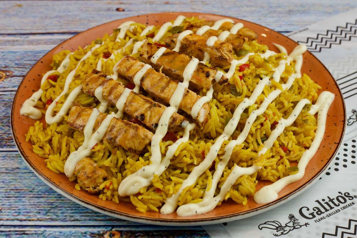 Chicken Strips on a Bed of Rice