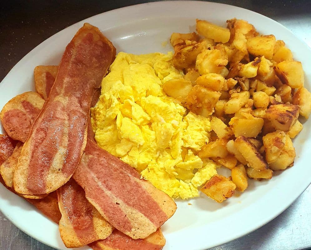 Turkey Bacon and Three Eggs