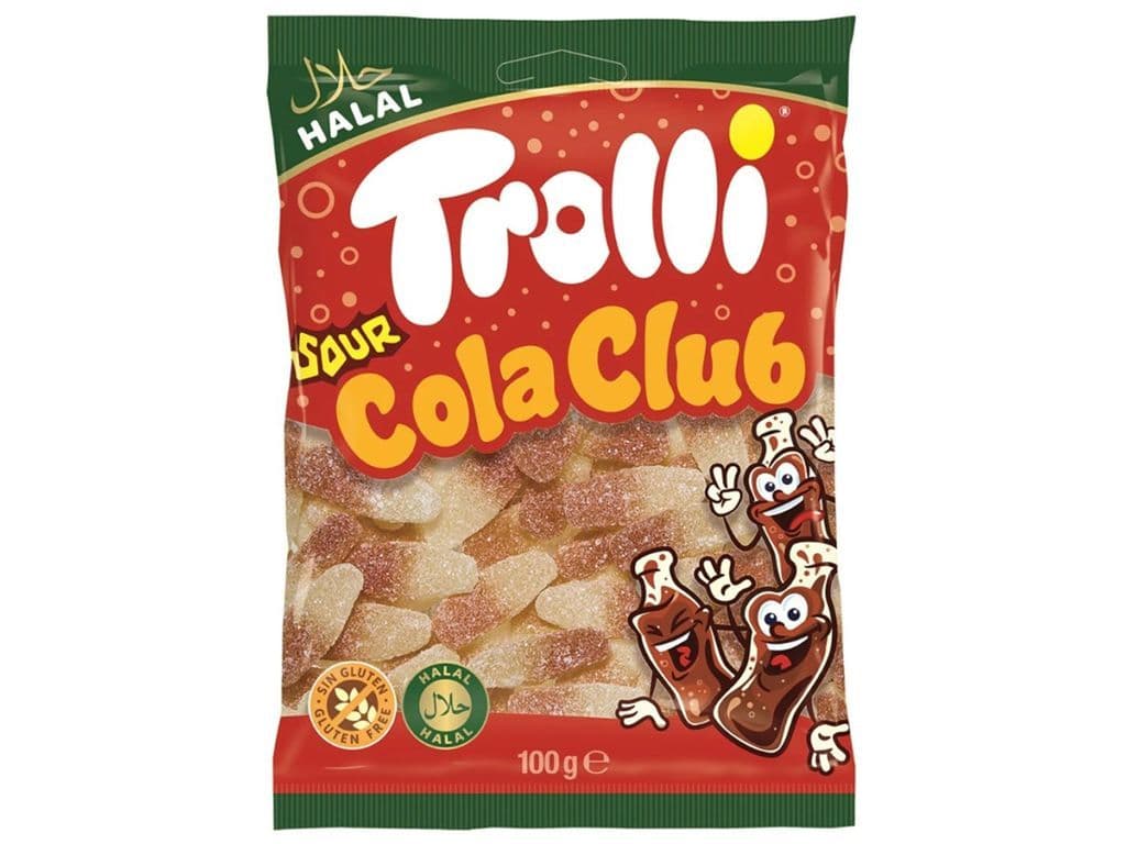 Trolli Sour Cola Club Halal Gummies Spain 100g Spanish Gummy Candy Bag