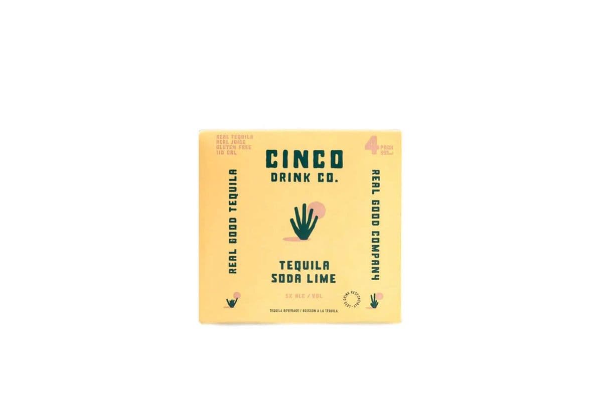 Cinco Tequila Soda Lime (4 Cans) (4 x 355ml)