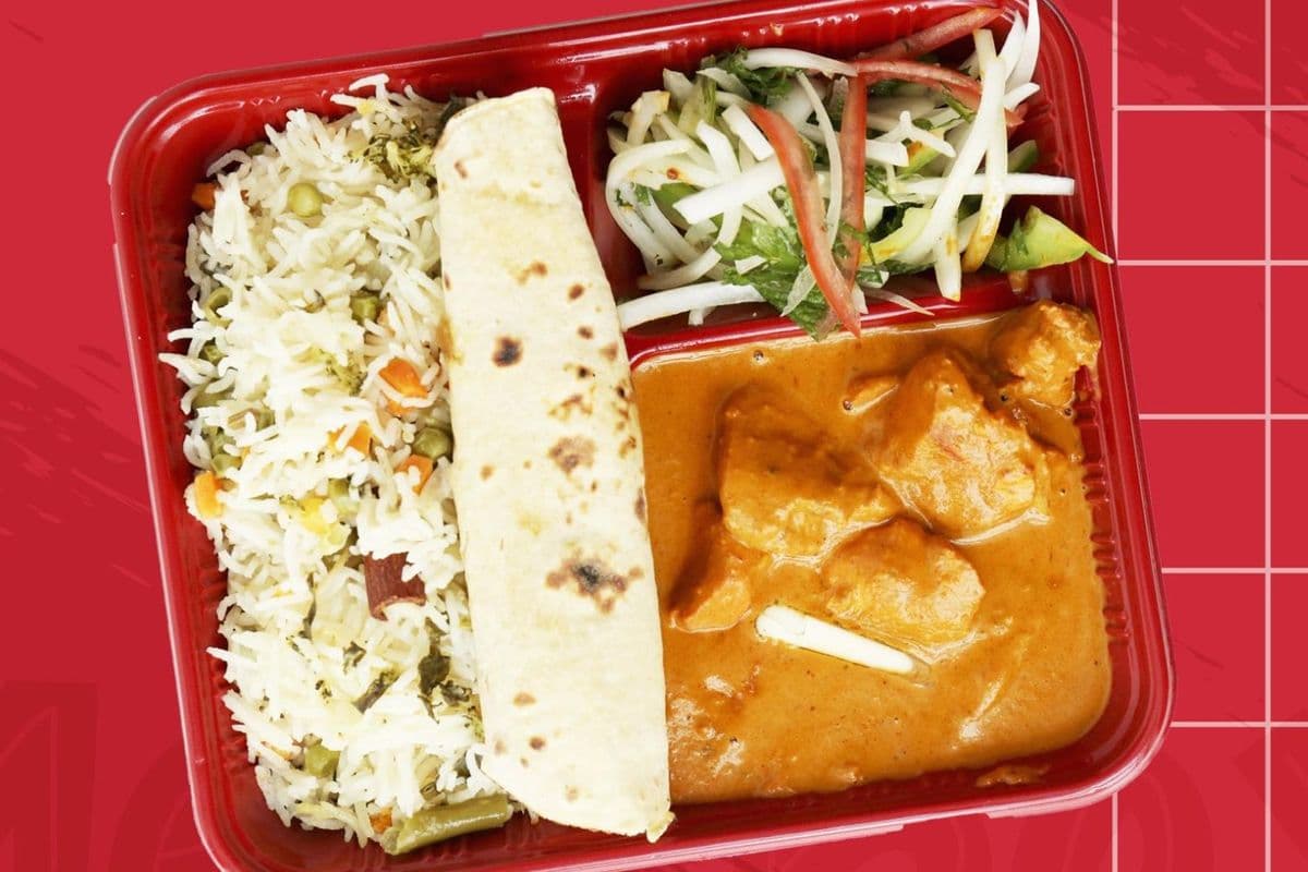 Plain Rice and Butter Chicken