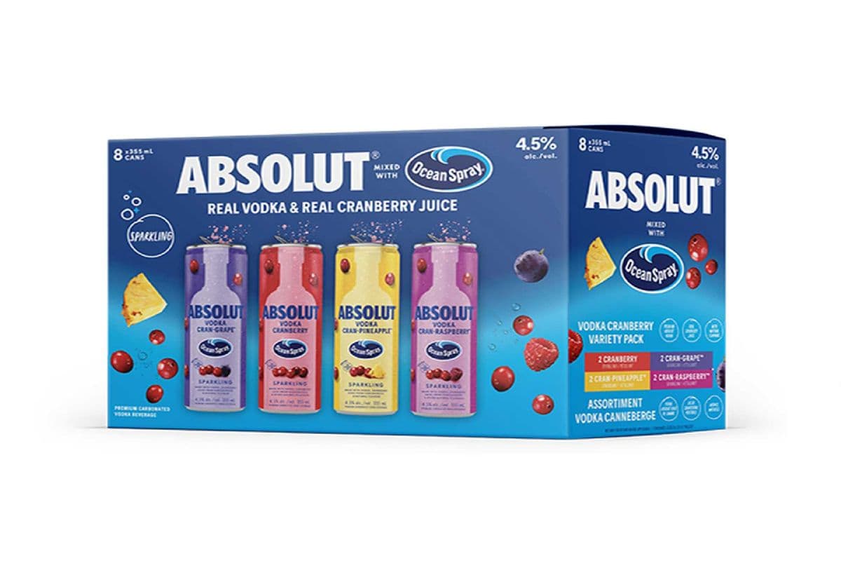 116177. ABSOLUT X OCEAN SPRAY VARIETY PACK (1 x 8pc)