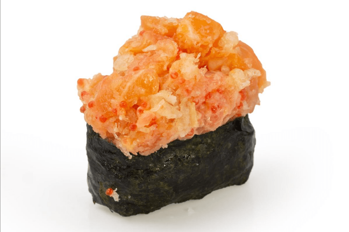Nigiri sake épicé tempura / Spicy Sake Tempura Nigiri