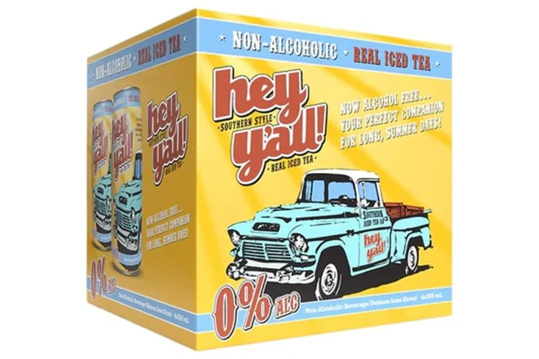 HEY YALL NON ALC ICED TEA 4 CANS 355ML